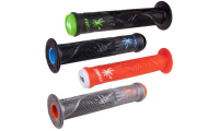 Poignées/Grips Bmx ODI Hucker Clarck Noir & Bleu / Gris & Orange