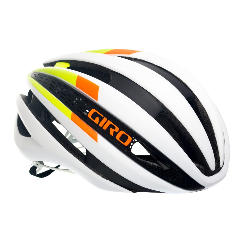 Casque Route GIRO SYNTHE S 51-55cm Blanc mat / Lime / Flammes