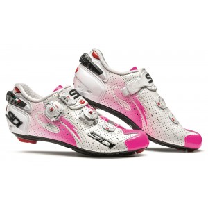 Chaussures Route Femme SIDI WIRE Carbon Air Woman p. 38 Blanc & Rose Fluo