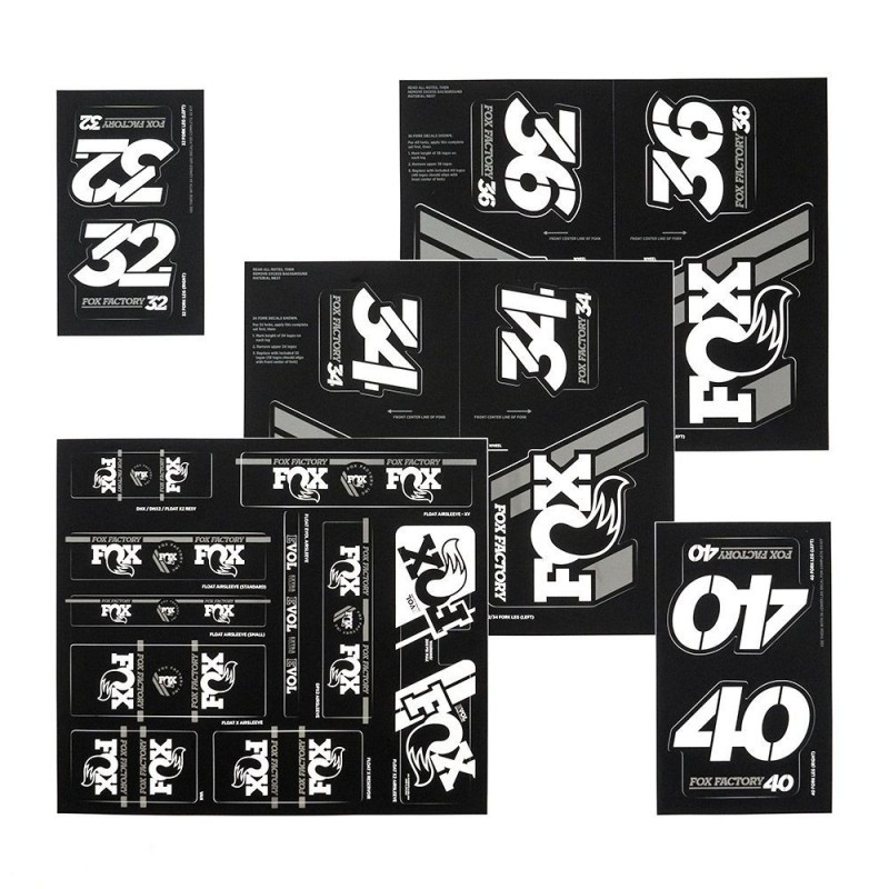 Kit Stickers FOX Heritage 32 36 40 Float X2 Van Dhx Evol Noir & Blanc